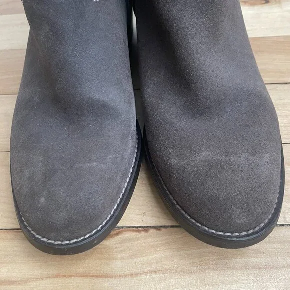 Zara Flat Country Taupe Nubuck Boots Size 37 EU - Picture 7 of 8